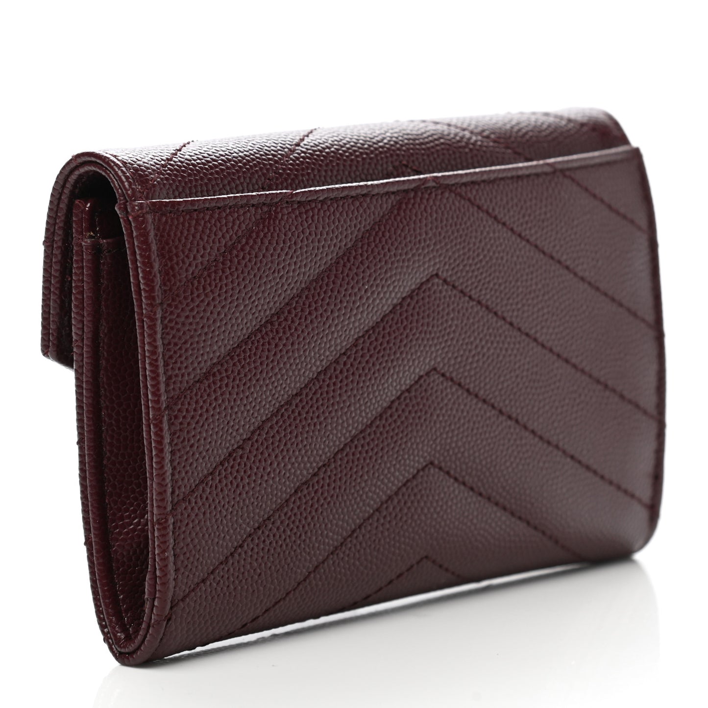 Grain De Poudre Matelasse Chevron Small Monogram Envelope Wallet Bordeaux