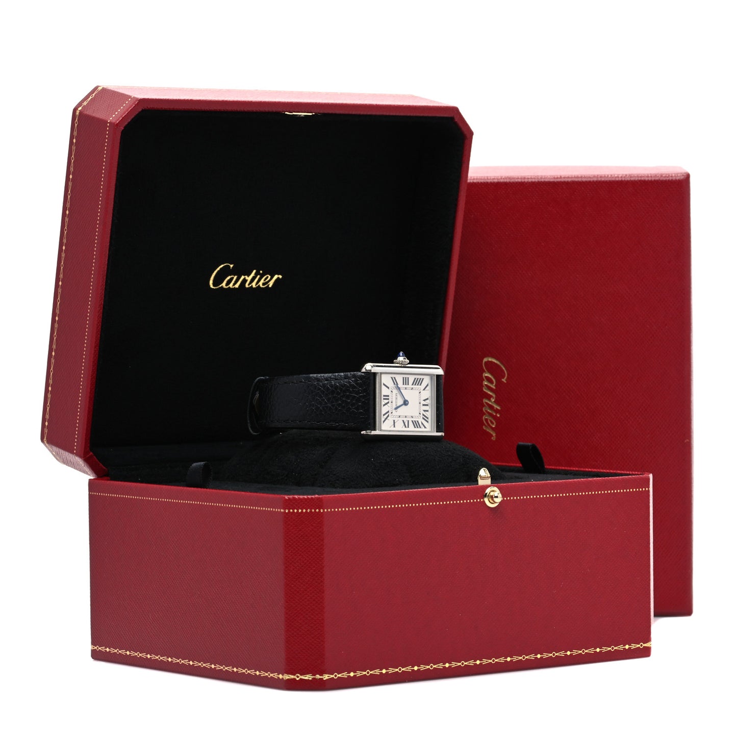 Stainless Steel Calfskin 25mm Must de Cartier Tank Quartz Watch