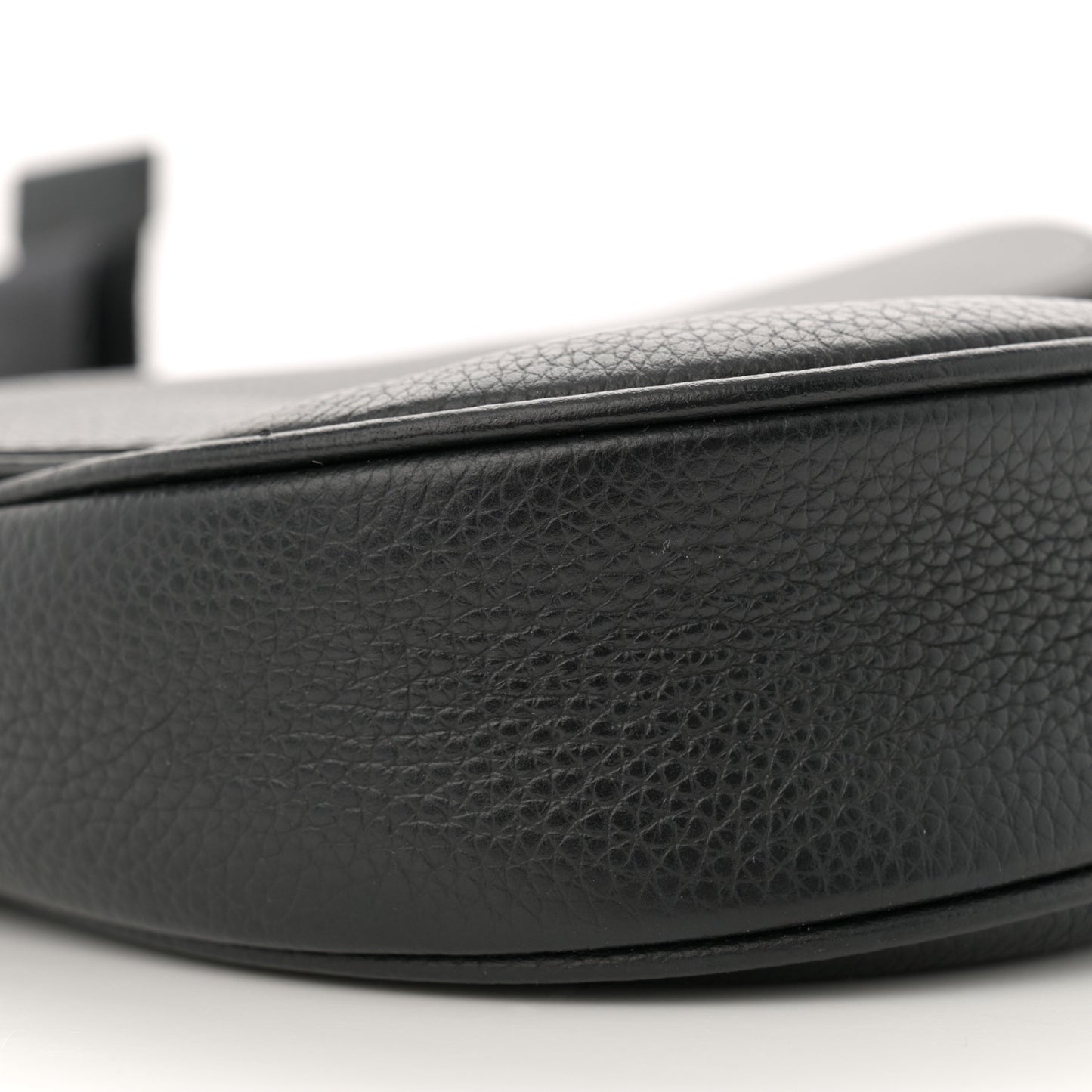 Grained Calfskin Mens Saddle Bag Black