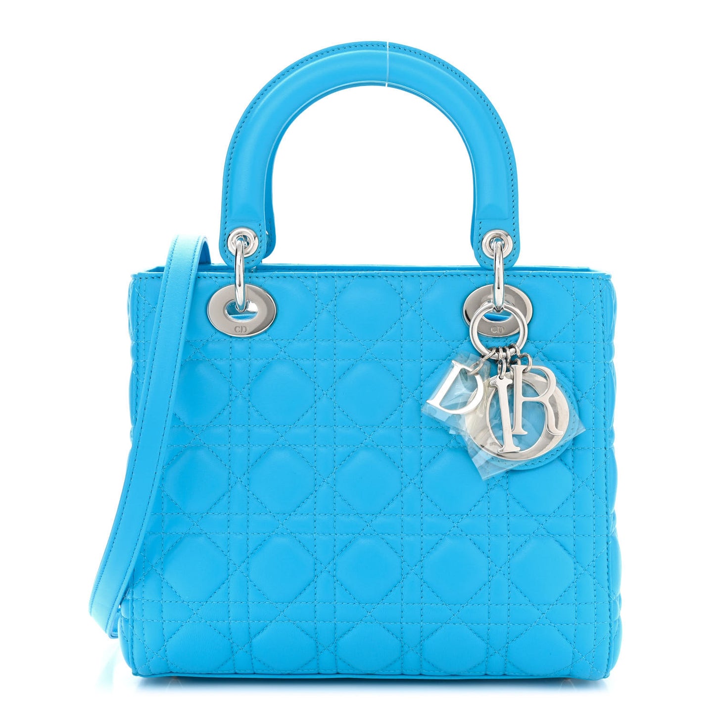 Lambskin Cannage Medium Lady Dior Blue