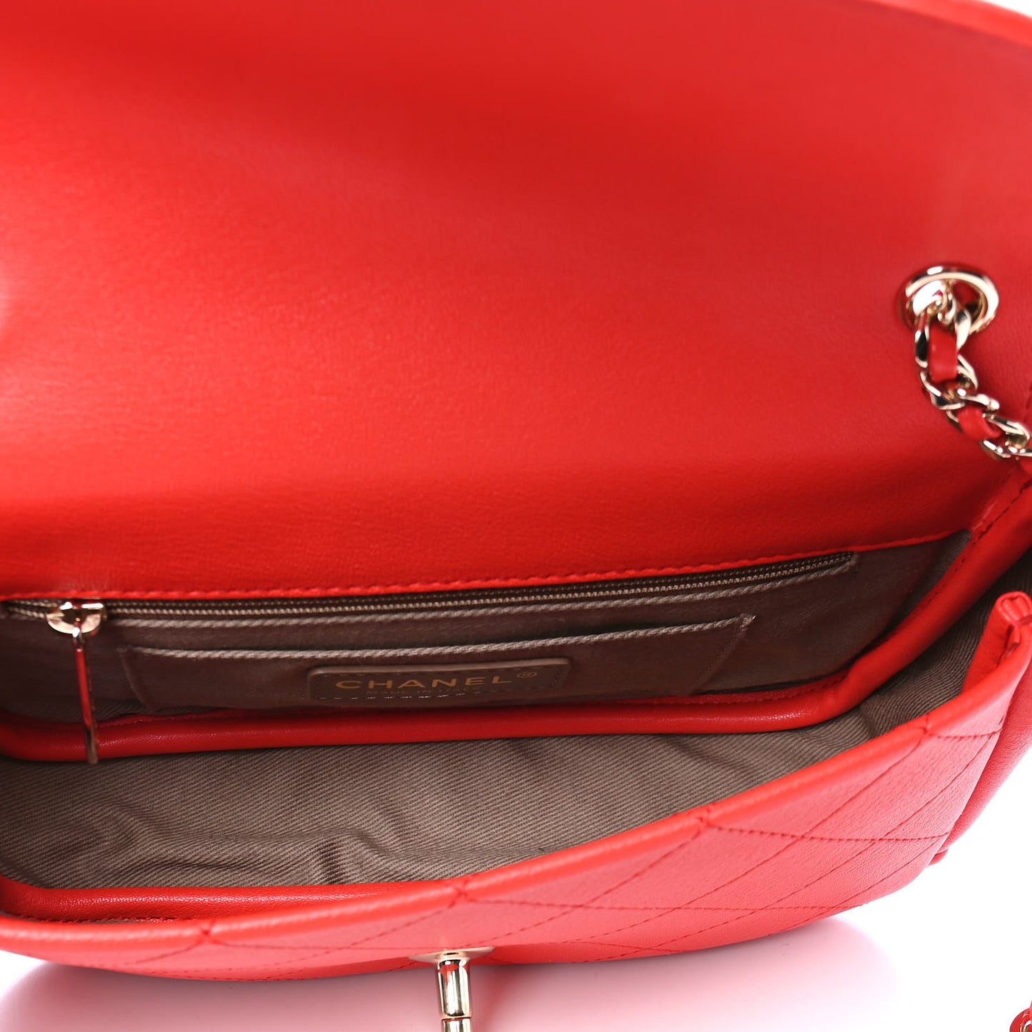 Goatskin Stitched Casual Trip Single Flap Red