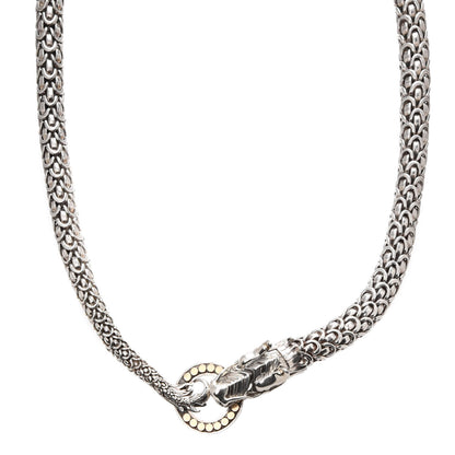 John Hardy Sterling Silver 18K Yellow Gold Naga Dragon Collar Necklace 1 of 5