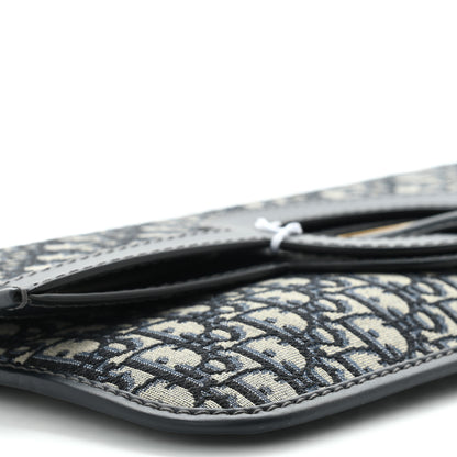 Christian Dior Oblique Fold Over Clutch Blue 7 of 8