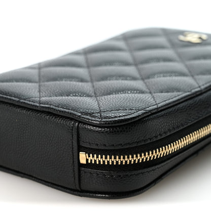 Chanel Caviar Quilted Phone Holder Wallet On Chain WOC Black 9 of 9