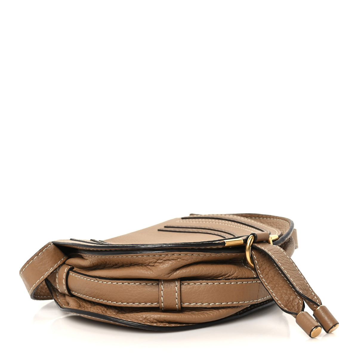 Calfskin Mini Marcie Round Crossbody Bag Nut