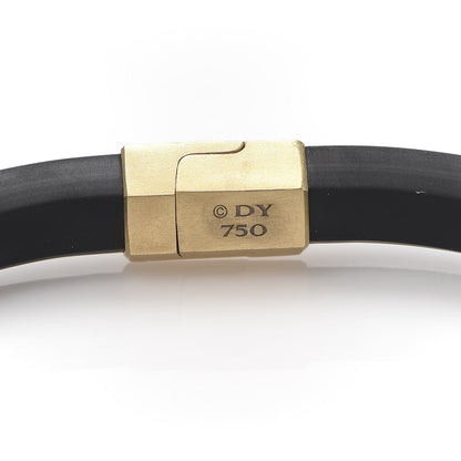 David Yurman 18K Yellow Gold Rubber 10.5mm Hex Bracelet Black 4 of 6
