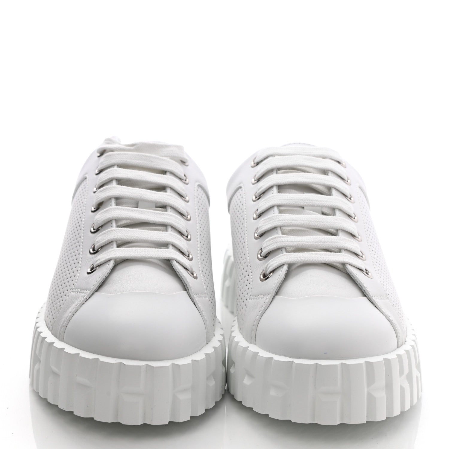 Hermes Perforated Calfskin Cross Sneakers 37 White 2 of 8