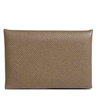 Hermes Epsom Calvi Card Case Etoupe 1 of 10