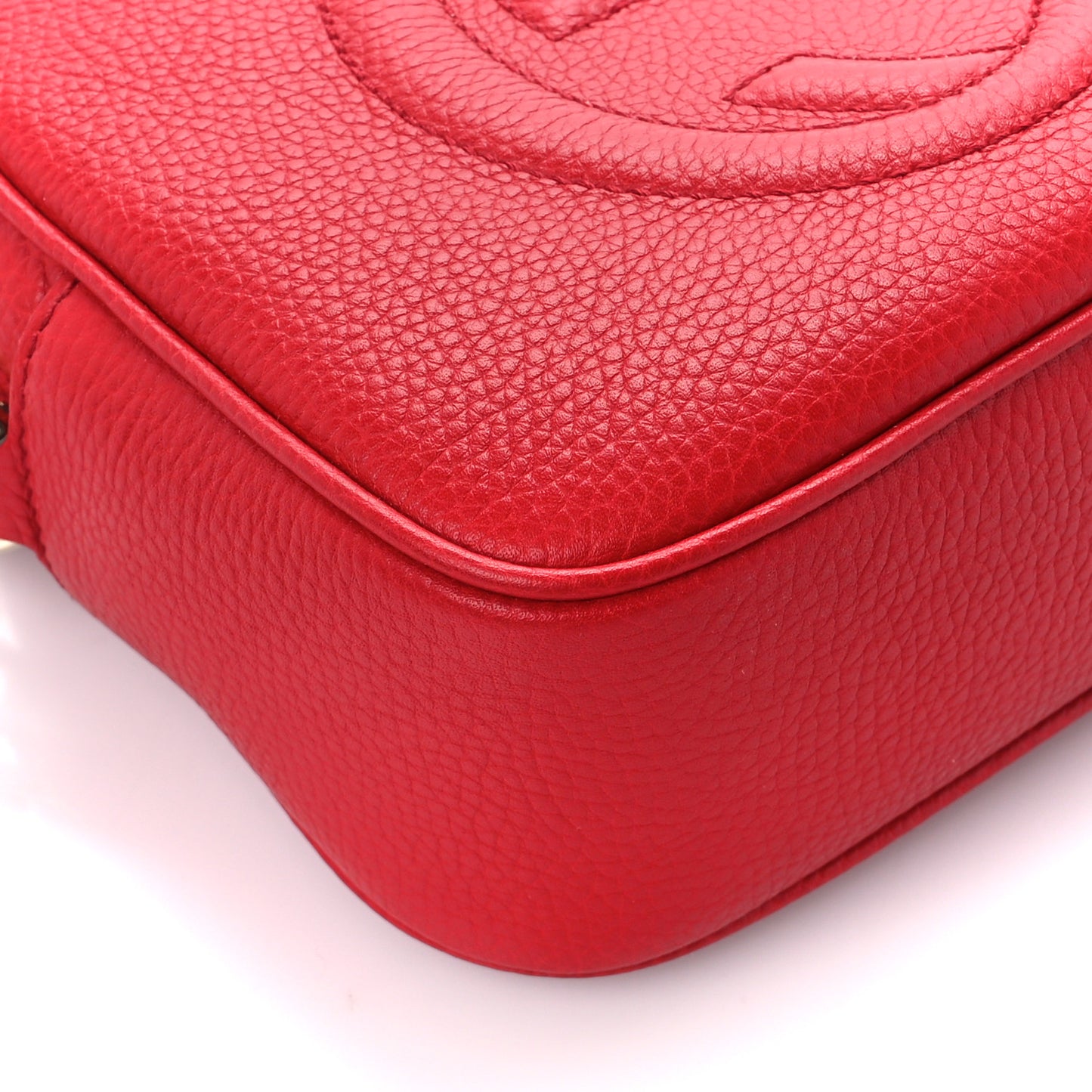 Pebbled Calfskin Small Soho Disco Bag Tabasco Red