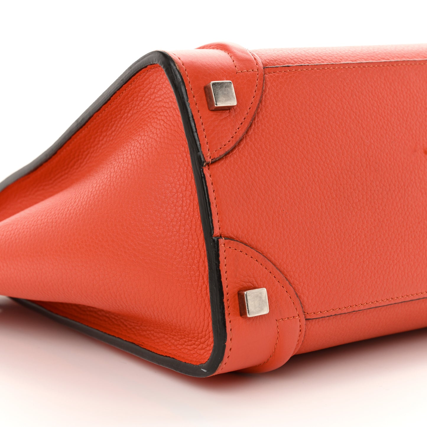 Drummed Calfskin Micro Luggage Vermillion