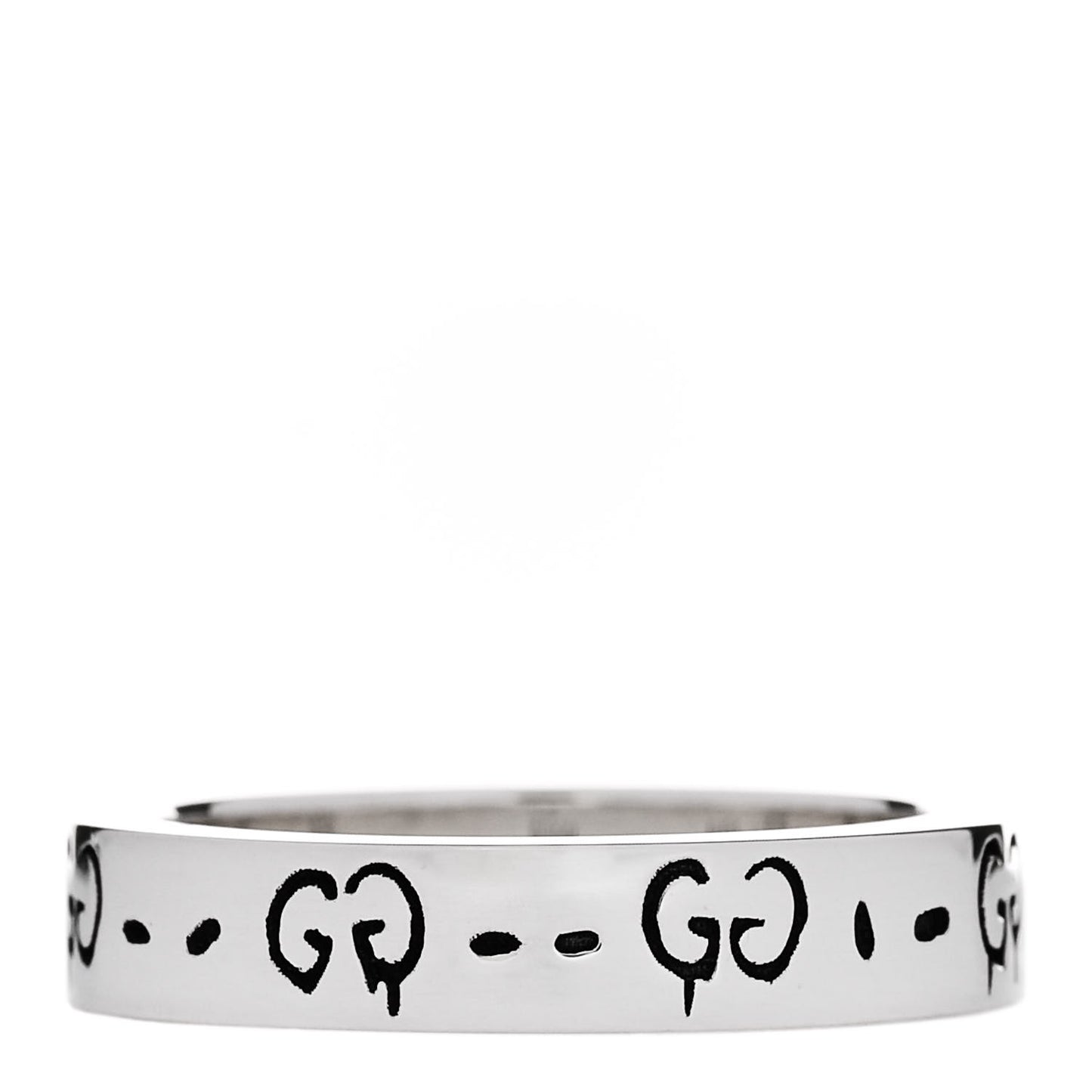Sterling Silver 4mm GucciGhost Hamlet Skull Narrow Ring 50 5.5