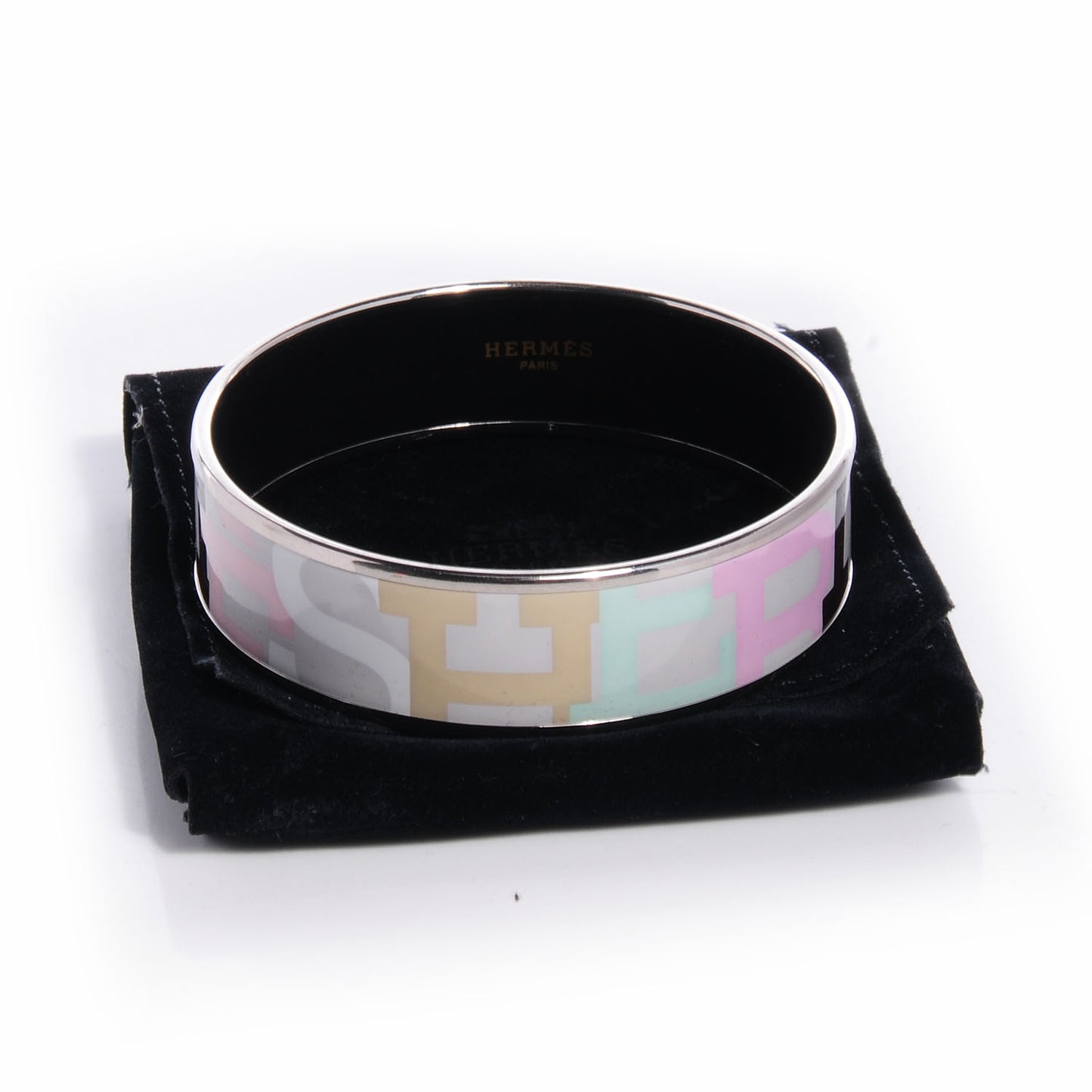 Enamel Printed Capitales Wide Bracelet 70