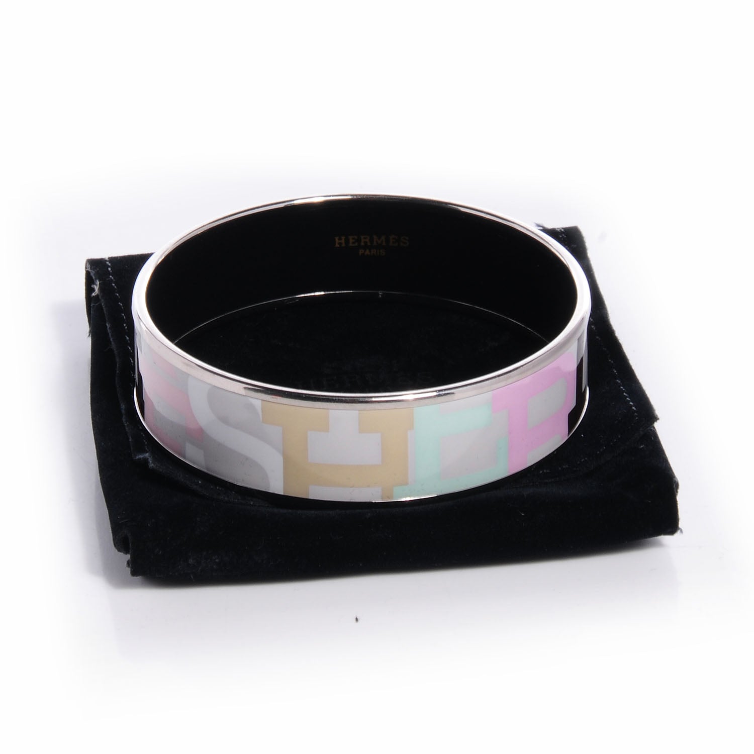 Hermes Enamel Printed Capitales Wide Bracelet 70 6 of 6