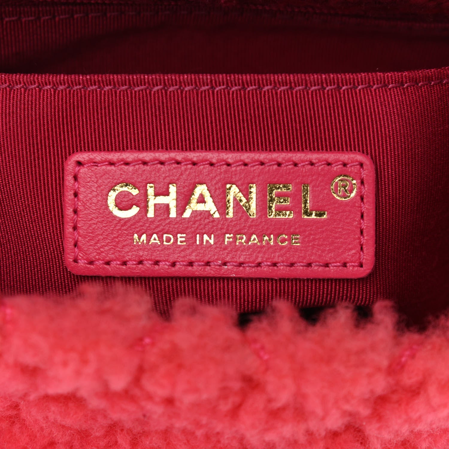 Chanel Shearling Tweed Quilted Mini Square Flap Bag Pink 6 of 12