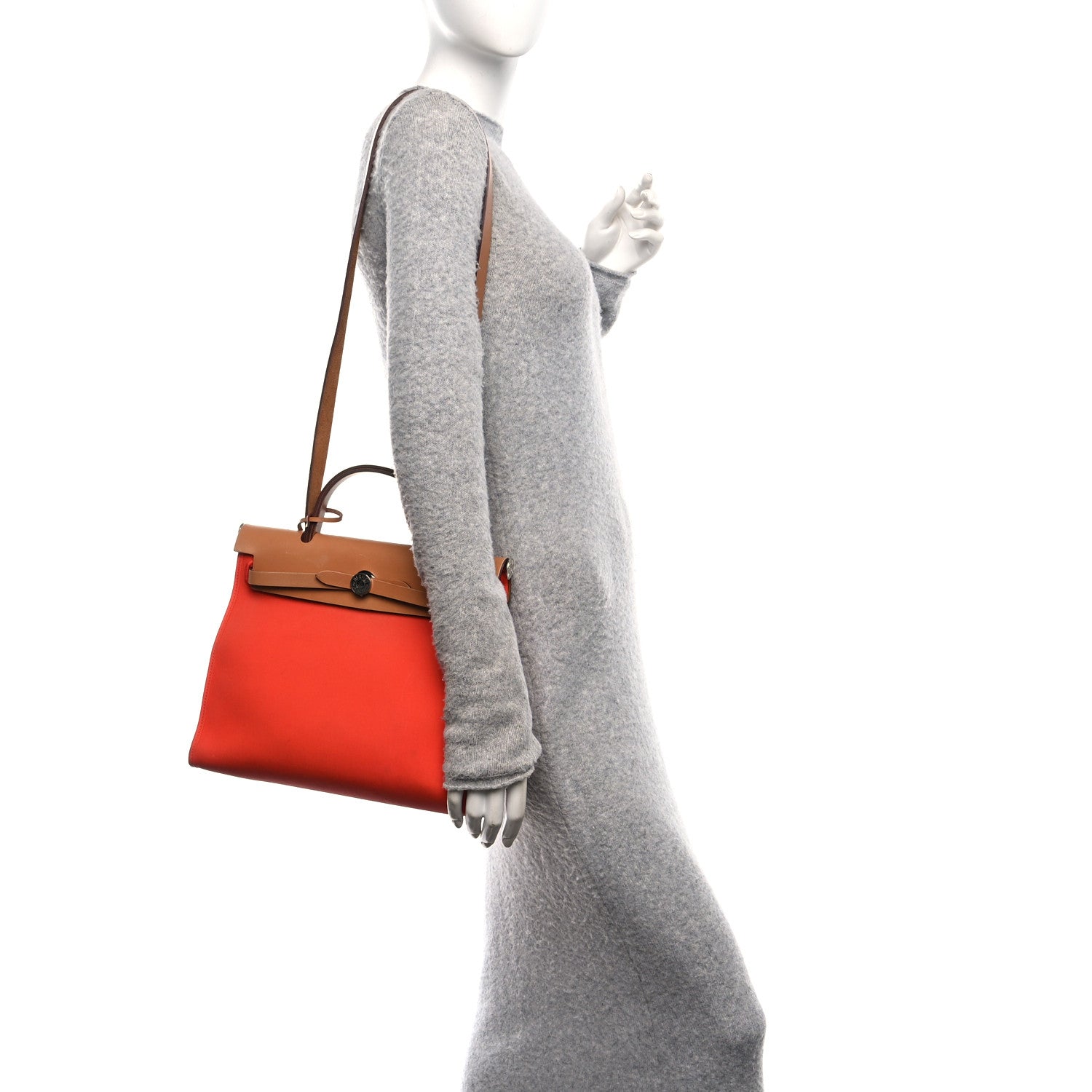 Hermes Vache Hunter Toile Herbag Zip 31 PM Capucine Fauve 2 of 11