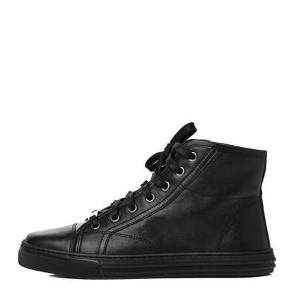 Gucci Calfskin Womens High Top Sneakers 35 Black 1 of 11
