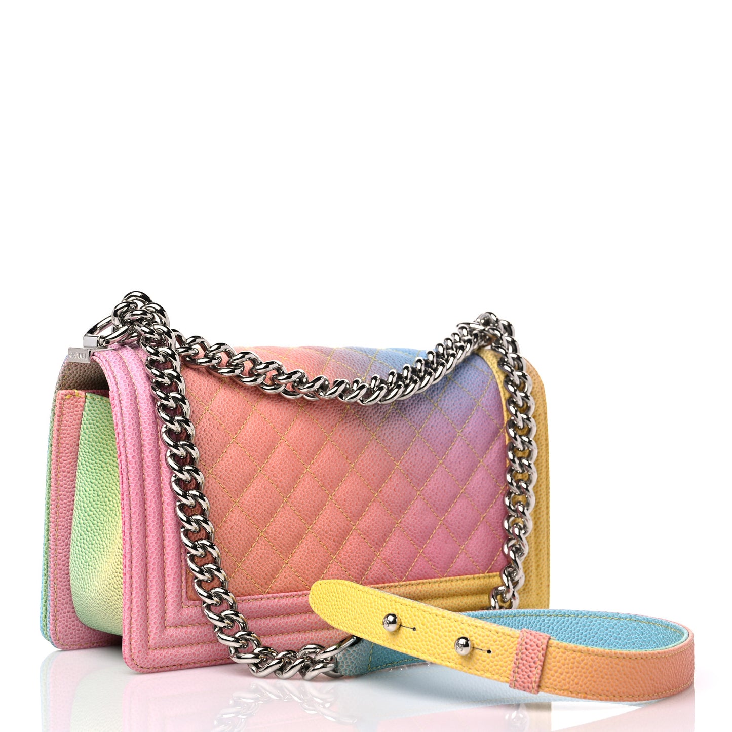 Caviar Quilted Medium Cuba Rainbow Boy Flap Multicolor