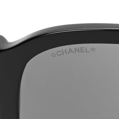 Chanel Acetate Crystal CC Shield Sunglasses 5466-B-A Black 7 of 8