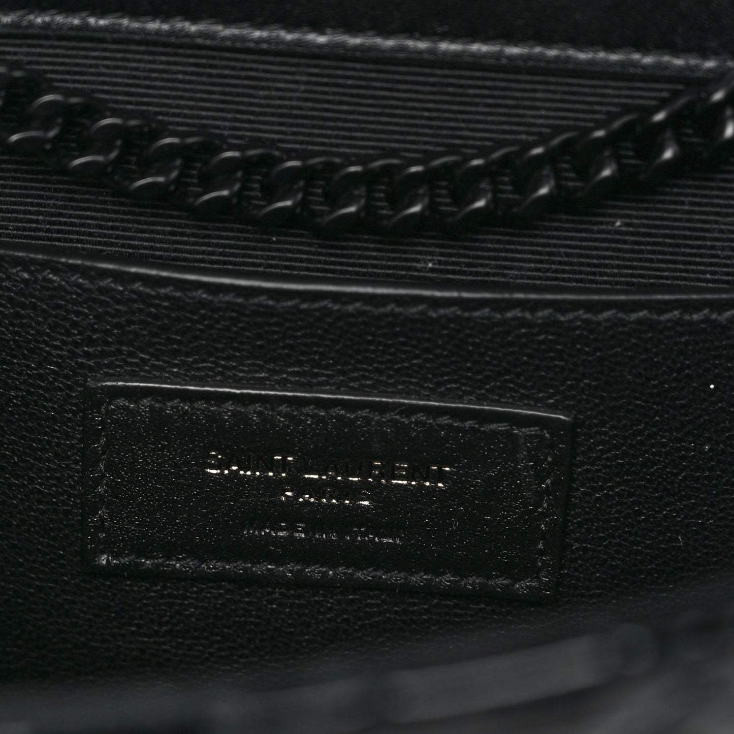 Patent Mixed Matelasse Triquilt Small Monogram Satchel Black