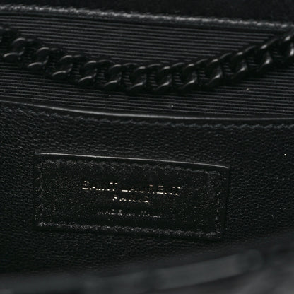 Saint Laurent Patent Mixed Matelasse Triquilt Small Monogram Satchel Black 7 of 9