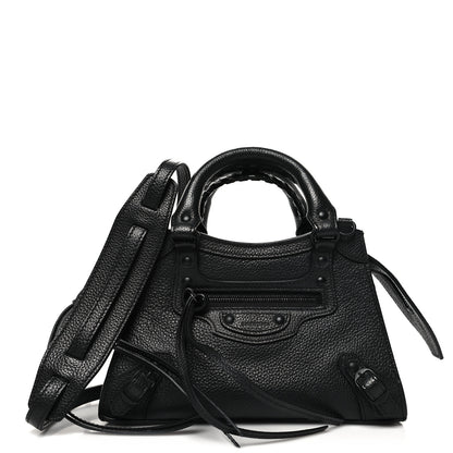 Balenciaga Grained Calfskin Neo Classic Black Hardware Mini City Black 1 of 9