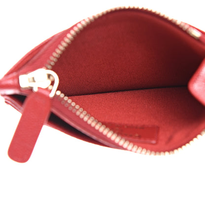 Chanel Caviar Quilted CC Zip Card Holder Red 4 of 7