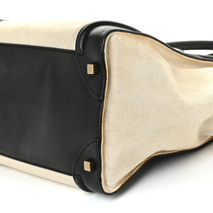 Celine Natural Canvas Smooth Calfskin Mini Luggage Cream 15 of 34
