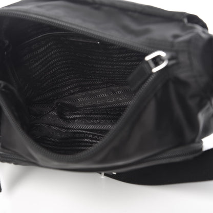 Prada Nylon Vela Saffiano Single Buckle Messenger Shoulder Bag Black 5 of 10