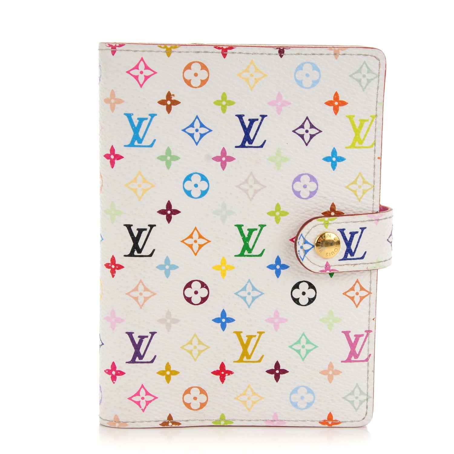 Louis Vuitton Monogram Multicolor Small Ring Agenda Cover White Litchi 1 of 8