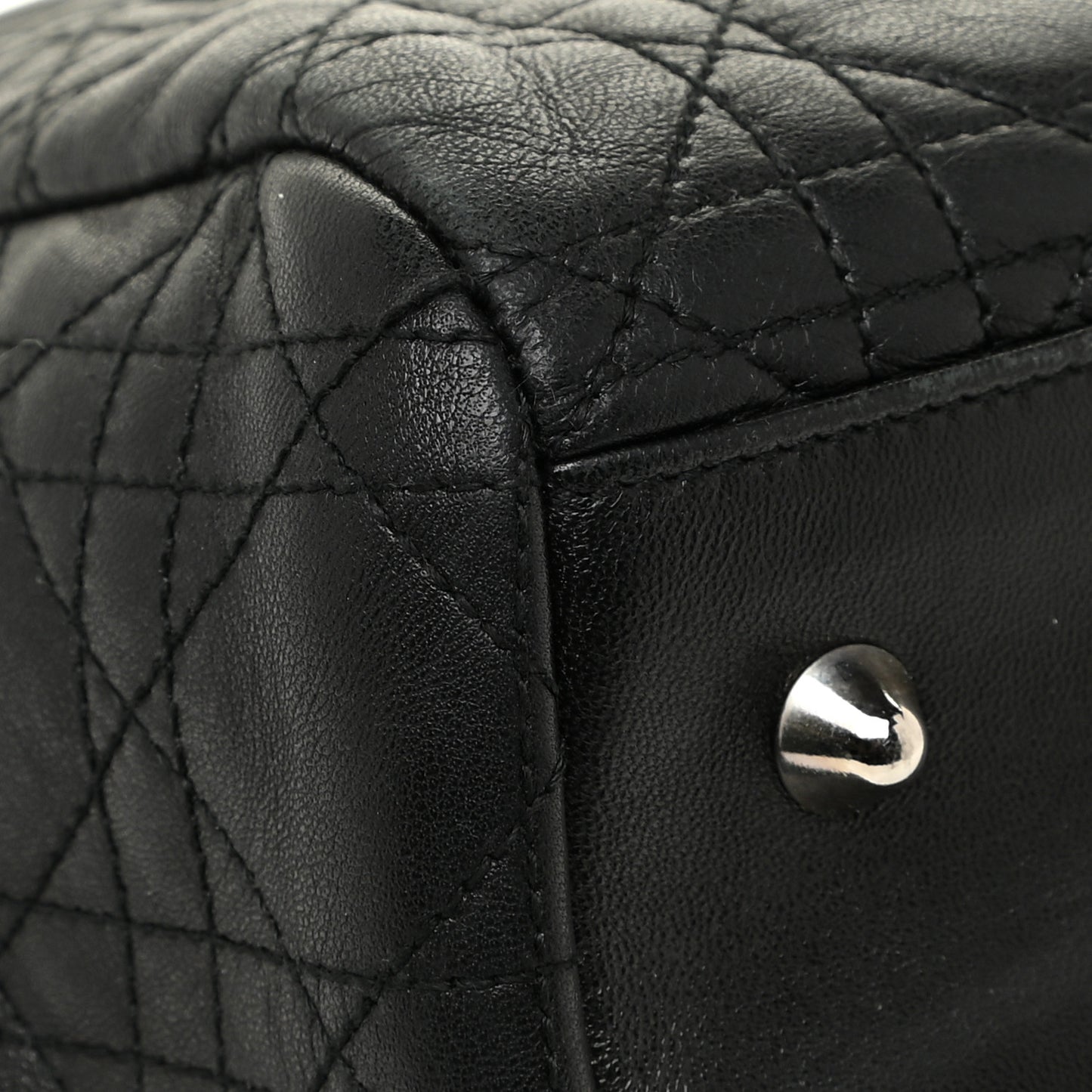 Lambskin Cannage Large Dior Soft Shopping Tote Black
