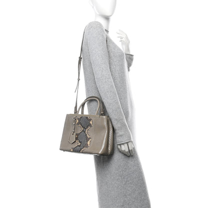 Fendi Snakeskin Petite 2Jours Tote Beige Multicolor 2 of 10