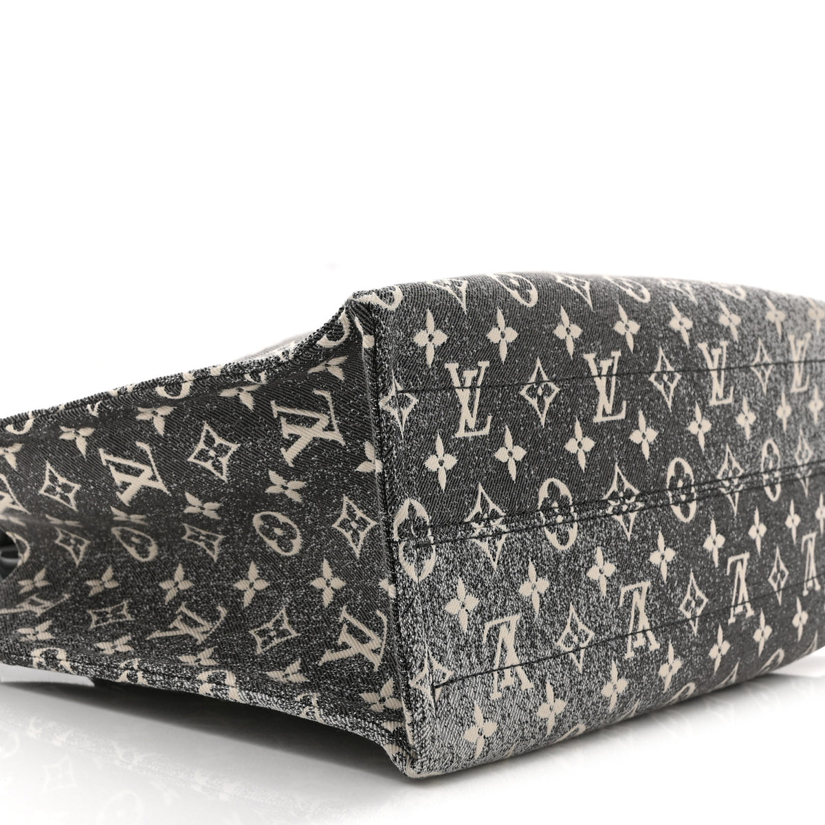 Monogram Jacquard Denim Onthego MM Black