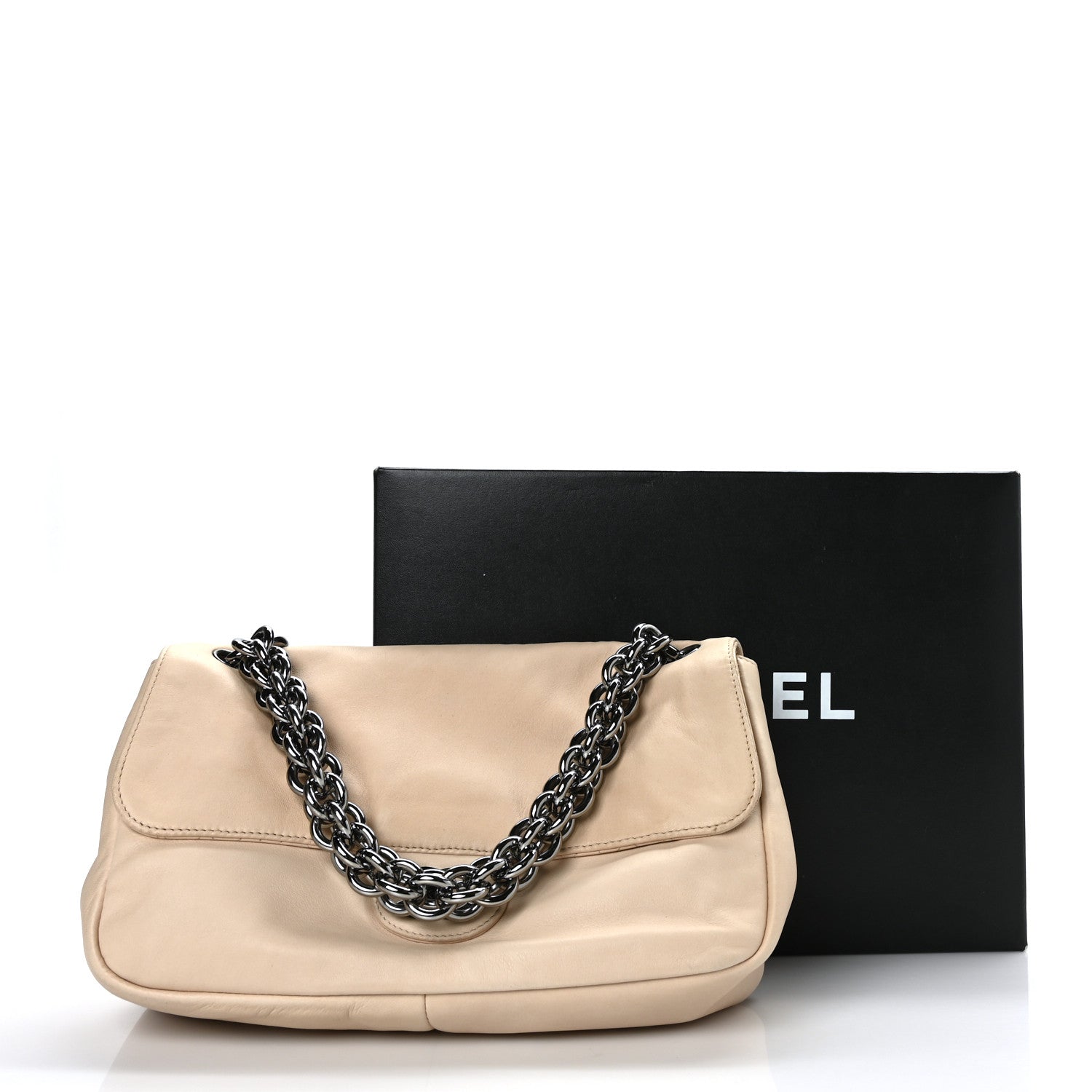 Chanel Lambskin Medium Soft and Chain Flap Beige 11 of 11