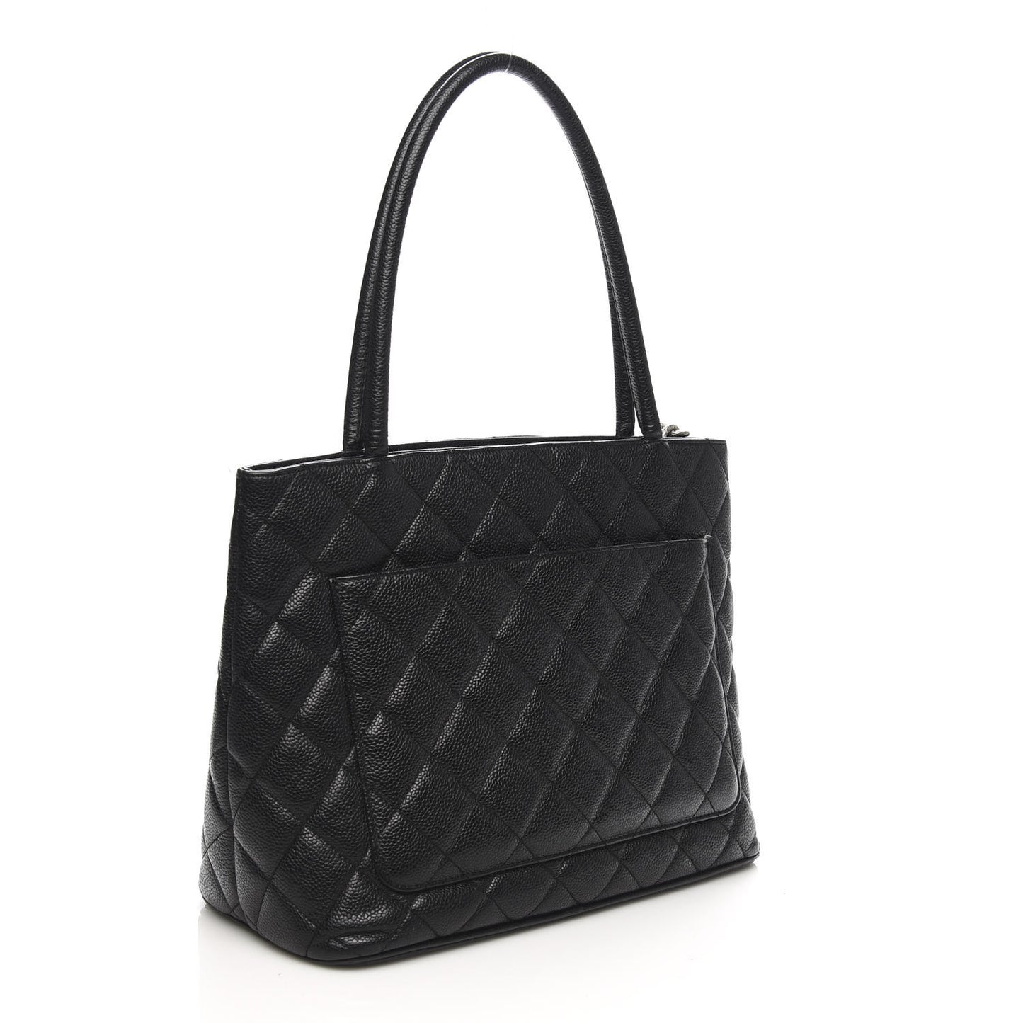 Caviar Quilted Medallion Tote Black