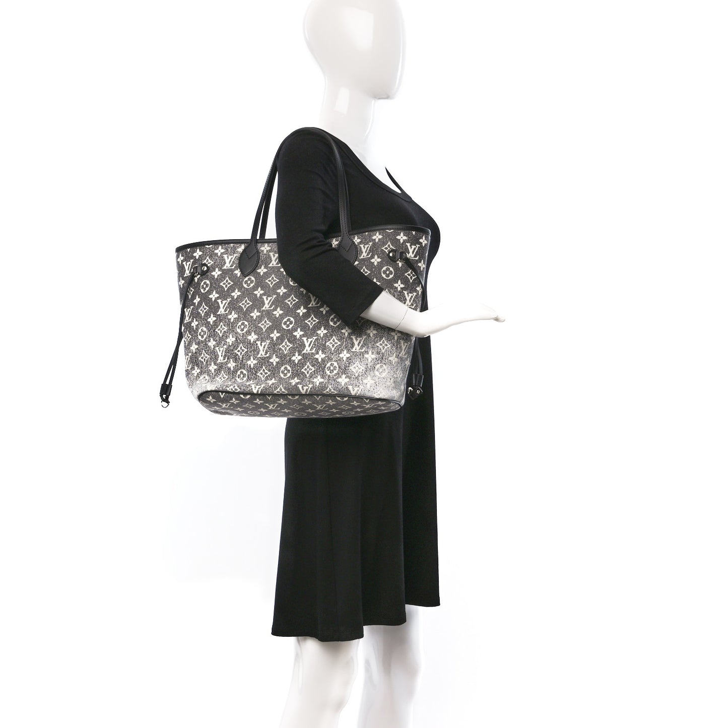 Denim Monogram Jacquard Neverfull MM Grey