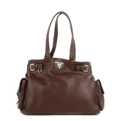 Prada Cervo Deerskin Shoulder Bag Brown 1 of 9