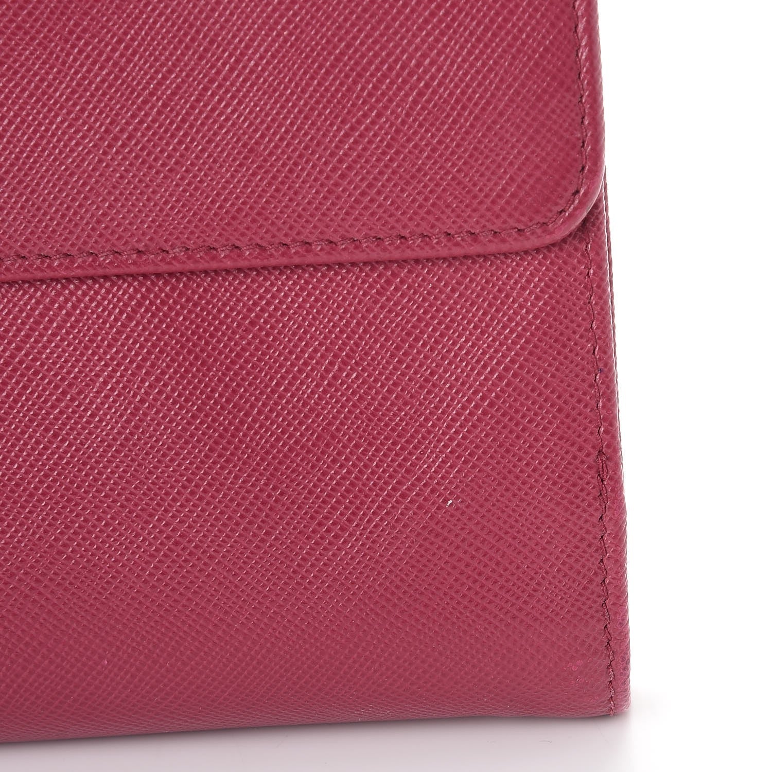 Prada Saffiano Metal Continental Flap Wallet Peonia 11 of 18