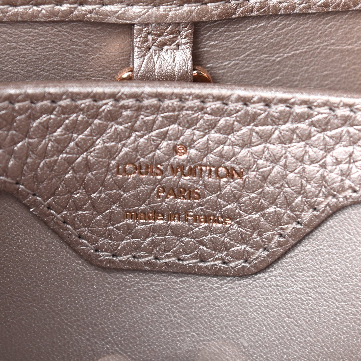 Louis Vuitton Sequins Metallic Taurillon Capucines BB Beige 6 of 8