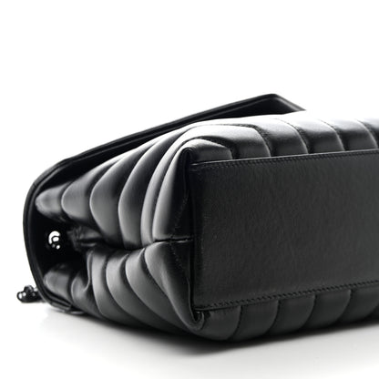 Saint Laurent Calfskin Y Quilted Monogram Monochrome Small Loulou Chain Satchel Black 9 of 11