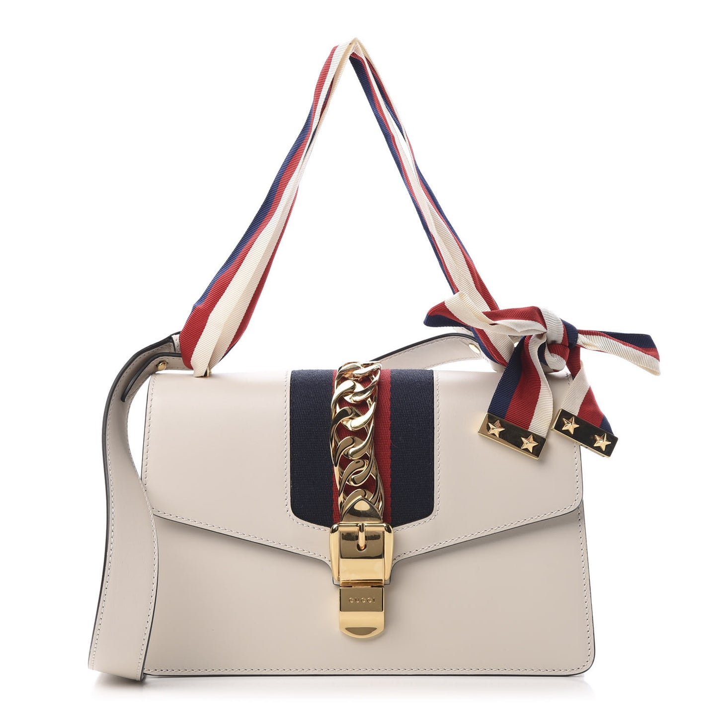 Calfskin Small Sylvie Shoulder Bag Off White