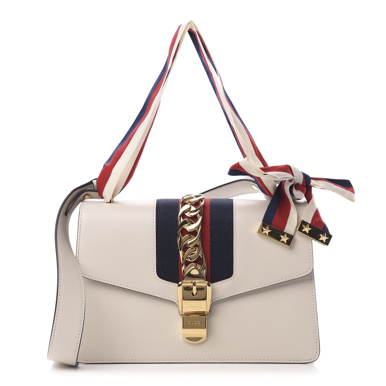 Gucci Calfskin Small Sylvie Shoulder Bag Off White 1 of 10