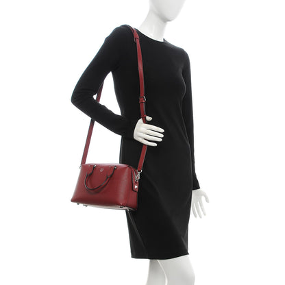MCM Grained Calfskin Small Ella Boston Burgundy 2 of 17