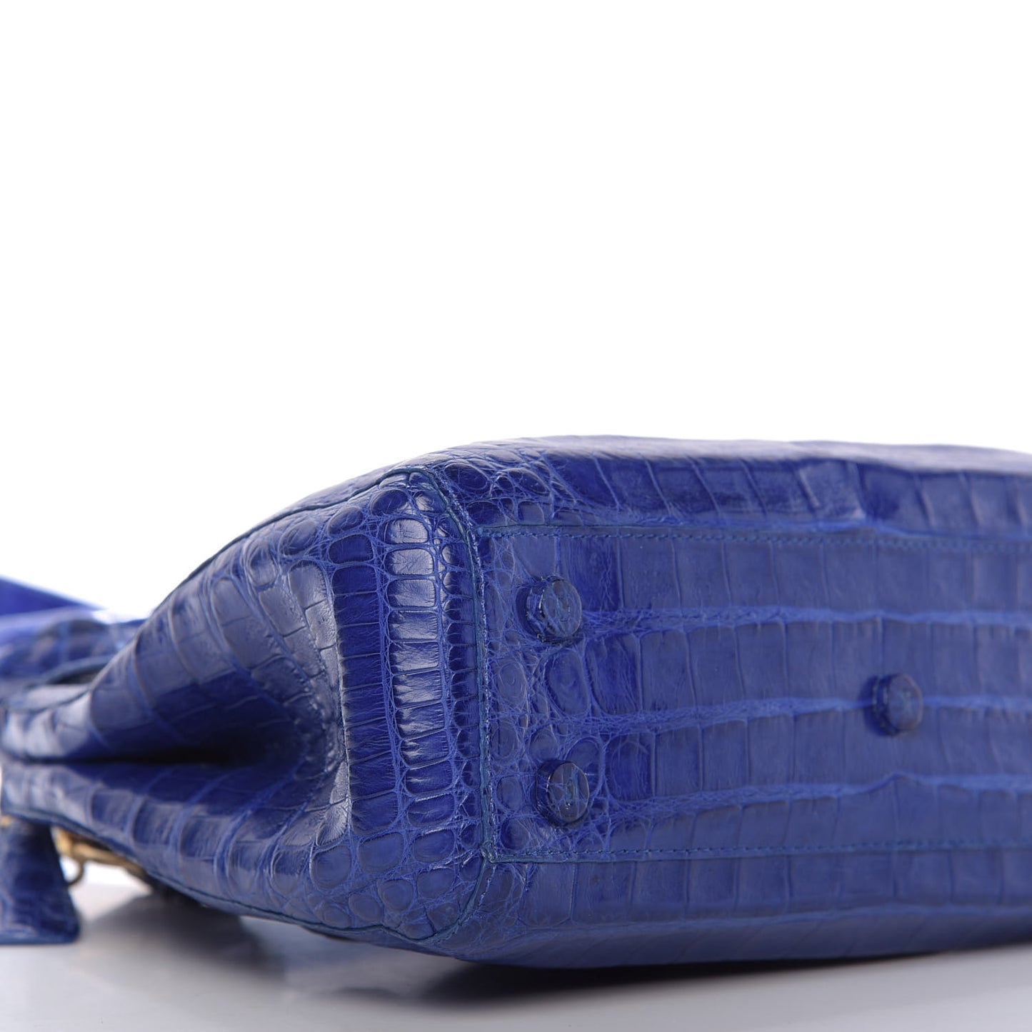 Crocodile Double Zip Tote Electric Blue