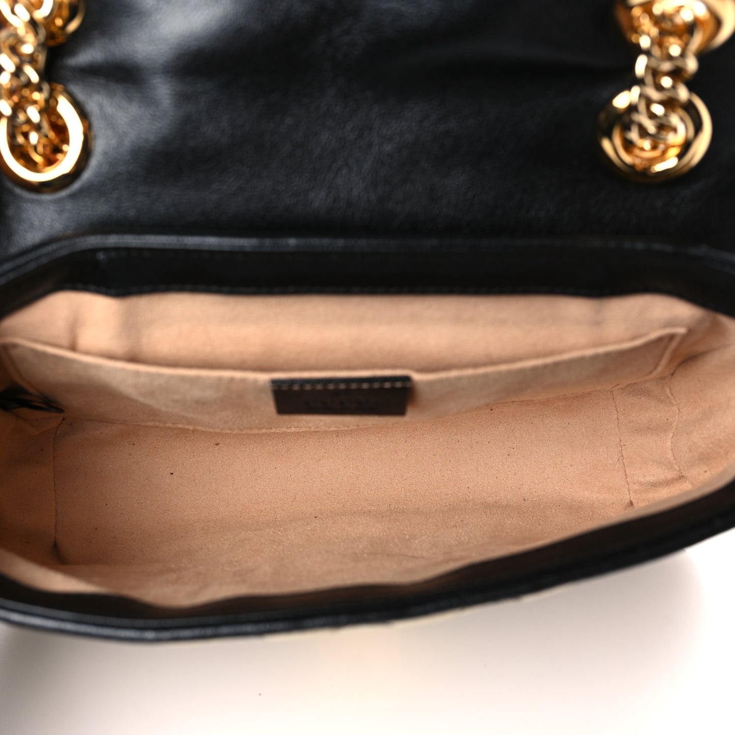 Monogram Matelasse Diagonal Mini GG Marmont Shoulder Bag Beige Black