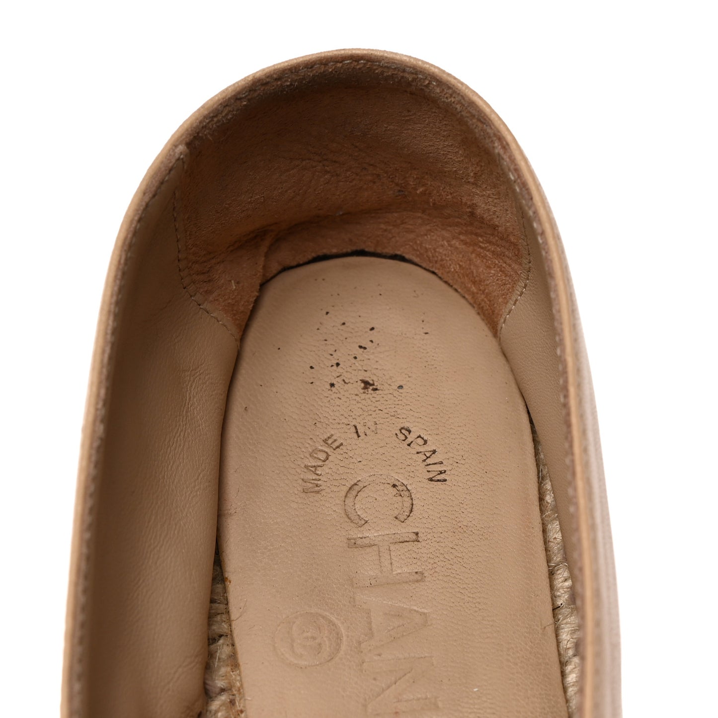 Lambskin CC Espadrilles 35 Beige Black