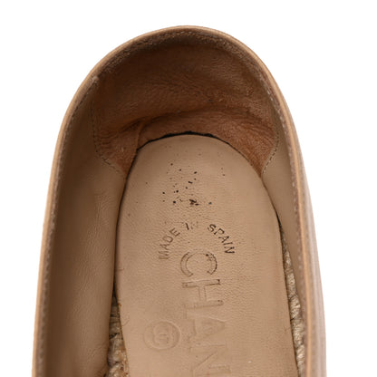 Chanel Lambskin CC Espadrilles 35 Beige Black 10 of 10