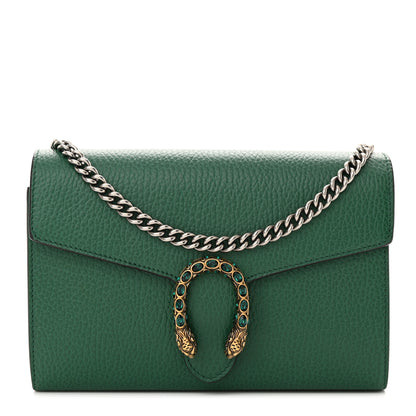 Gucci Calfskin Mini Dionysus Chain Wallet Emerald 1 of 13