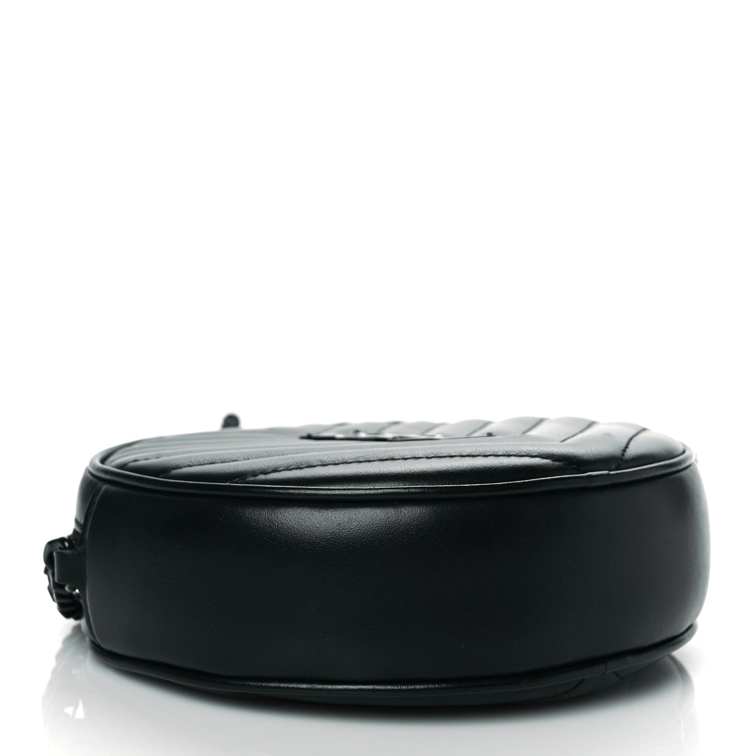 Saint Laurent Calfskin Matelasse Chevron Round Vinyle Camera Bag Black 4 of 10