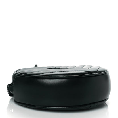 Saint Laurent Calfskin Matelasse Chevron Round Vinyle Camera Bag Black 4 of 10