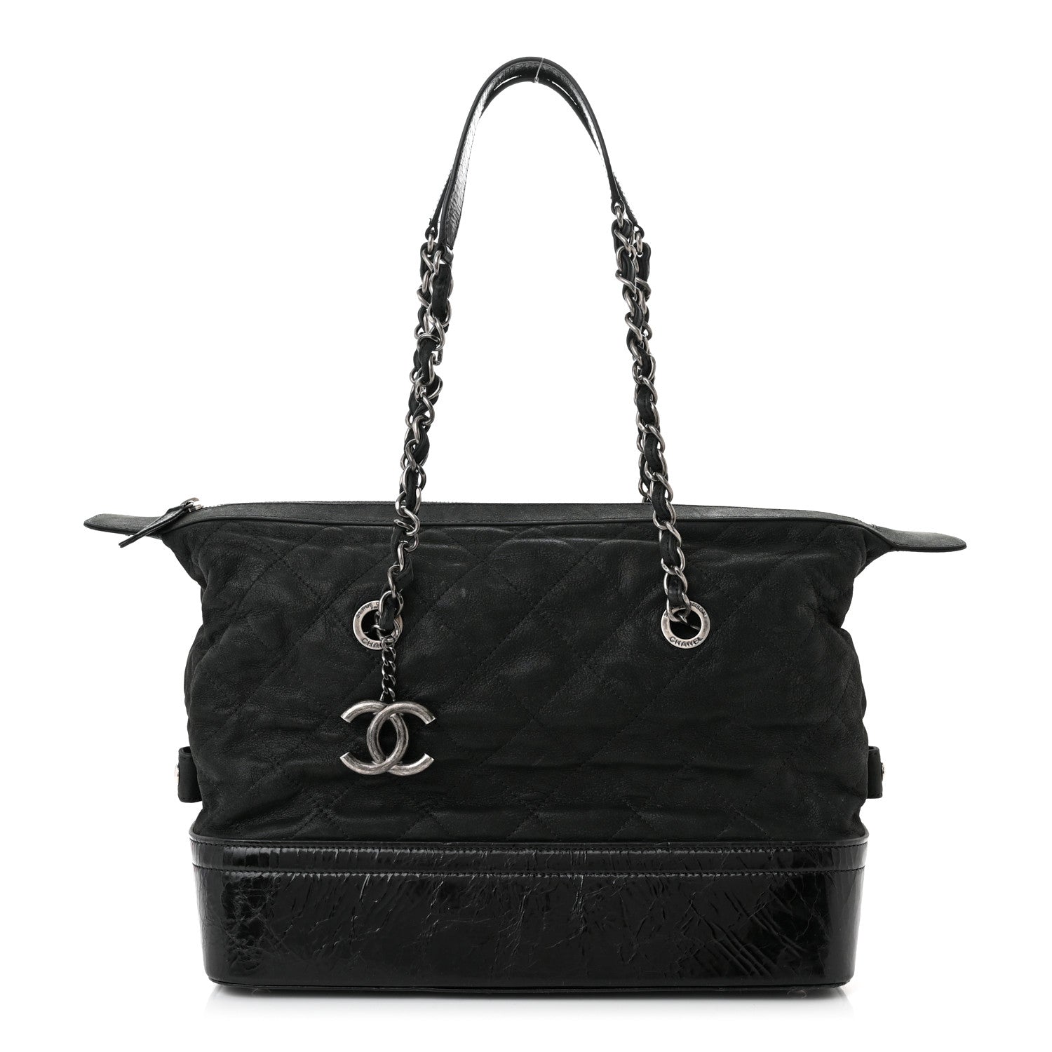 Chanel Iridescent Calfskin Quilted VIP Bowling Bag Black 3 of 13